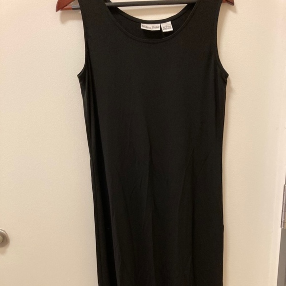 Flowy black tank top dress